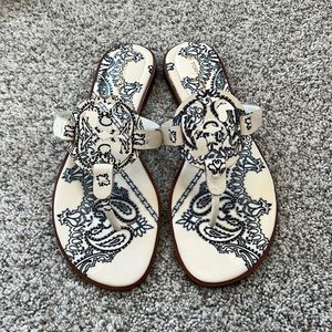 Tory Burch Miller Sandals Size 8.5 Bandana Pattern